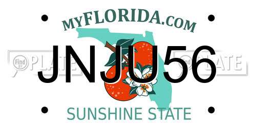 JNJU56 Florida License Plate