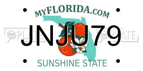 JNJU79 Florida License Plate