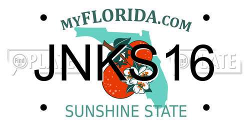 JNKS16 Florida License Plate