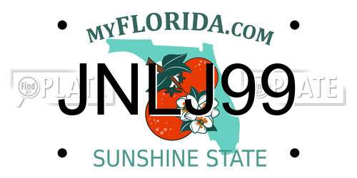 JNLJ99 Florida License Plate