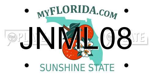 JNML08 Florida License Plate