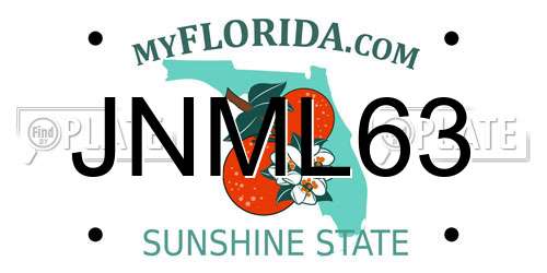 JNML63 Florida License Plate