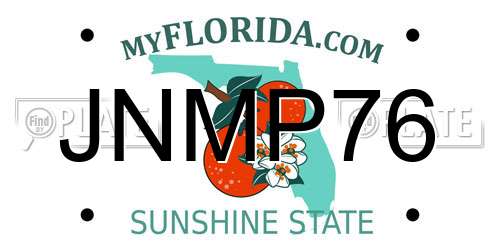 JNMP76 Florida License Plate