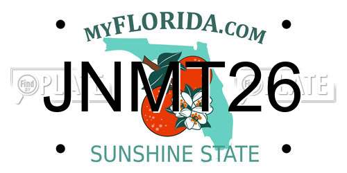 JNMT26 Florida License Plate