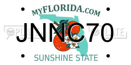 JNNC70 Florida License Plate