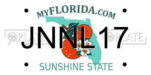 JNNL17 Florida License Plate