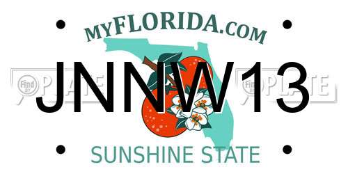 JNNW13 Florida License Plate