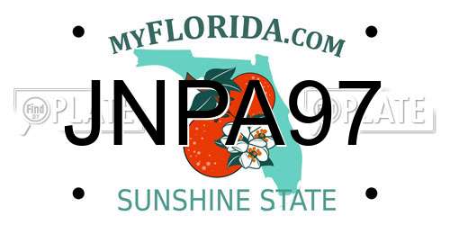 JNPA97 Florida License Plate