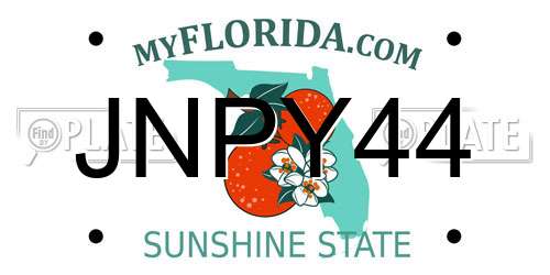 JNPY44 Florida License Plate