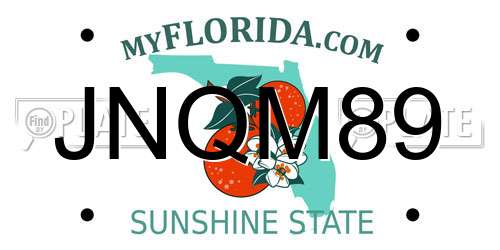 JNQM89 Florida License Plate