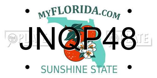 JNQP48 Florida License Plate