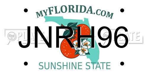 JNRH96 Florida License Plate