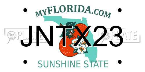 JNTX23 Florida License Plate