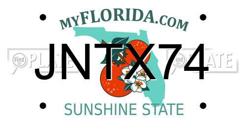 JNTX74 Florida License Plate