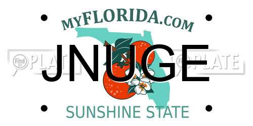 JNUGE Florida License Plate