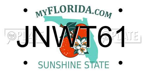 JNWT61 Florida License Plate