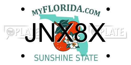 JNX8X Florida License Plate