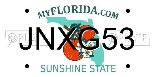 JNXG53 Florida License Plate