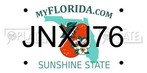 JNXJ76 Florida License Plate