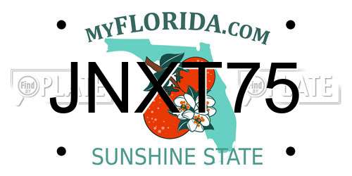 JNXT75 Florida License Plate
