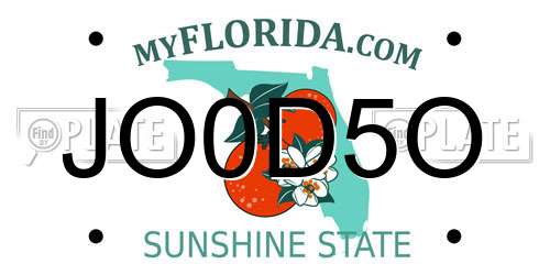JO0D5O Florida License Plate