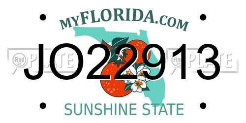 JO22913 Florida License Plate