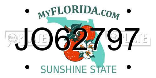 JO62797 Florida License Plate