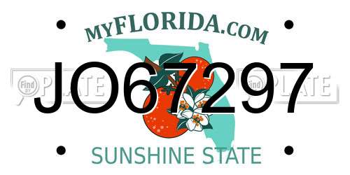 JO67297 Florida License Plate