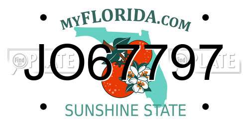 JO67797 Florida License Plate