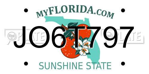 JO6T797 Florida License Plate