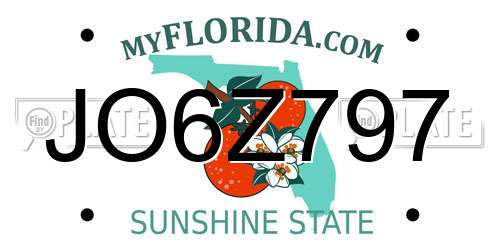 JO6Z797 Florida License Plate