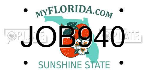 JOB940 Florida License Plate