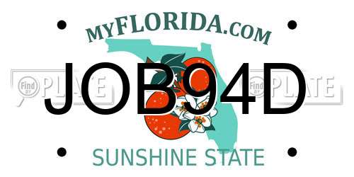 JOB94D Florida License Plate