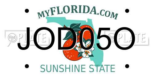 JOD05O Florida License Plate