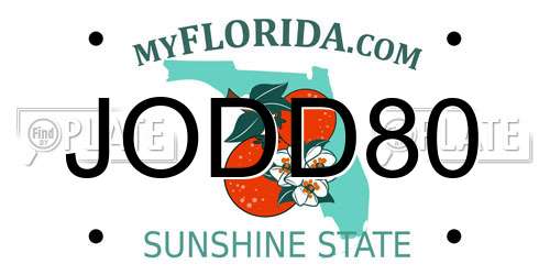 JODD80 Florida License Plate