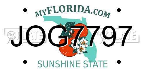 JOG7797 Florida License Plate