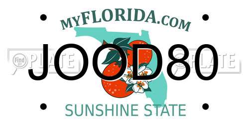 JOOD80 Florida License Plate
