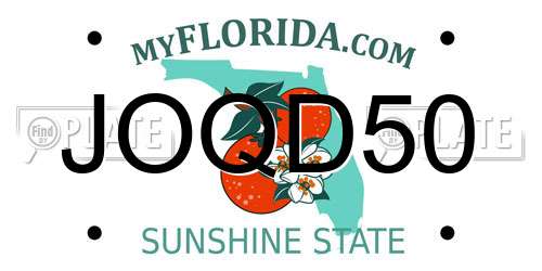 JOQD50 Florida License Plate