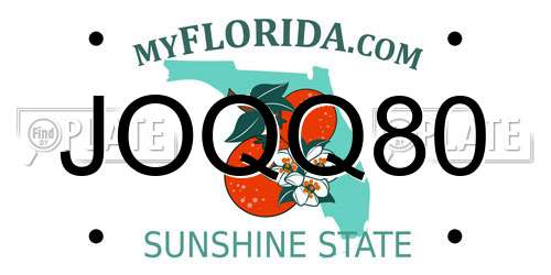 JOQQ80 Florida License Plate