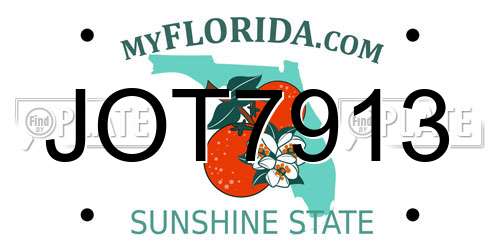 JOT7913 Florida License Plate