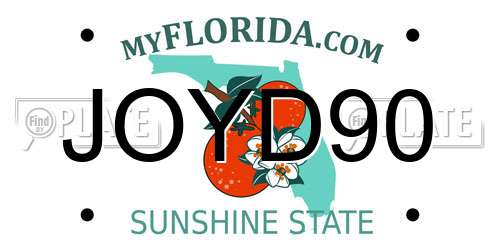 JOYD90 Florida License Plate