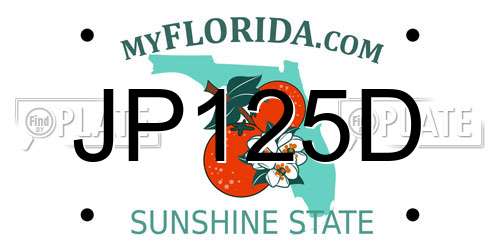 JP125D Florida License Plate