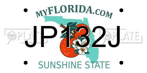 JP132J Florida License Plate