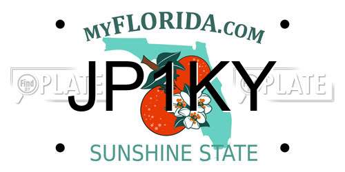 JP1KY Florida License Plate