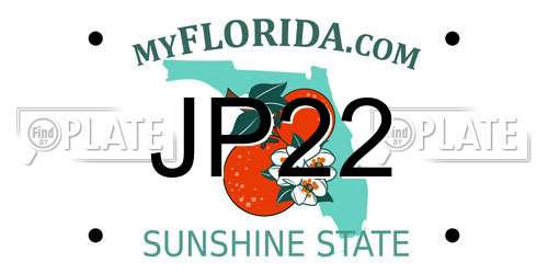 JP22 Florida License Plate