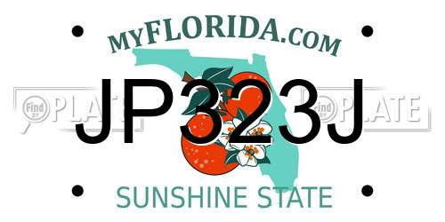 JP323J Florida License Plate