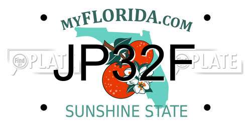 JP32F Florida License Plate