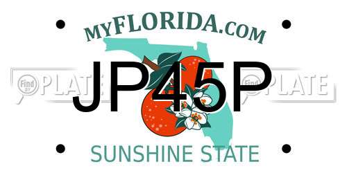 JP45P Florida License Plate