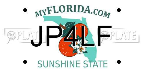 JP4LF Florida License Plate