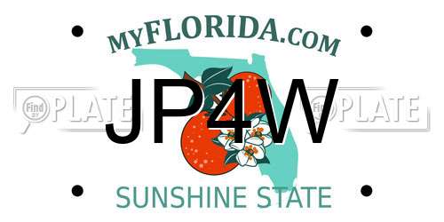 JP4W Florida License Plate